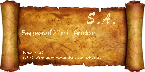 Segesvári Andor névjegykártya