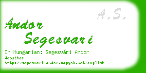andor segesvari business card